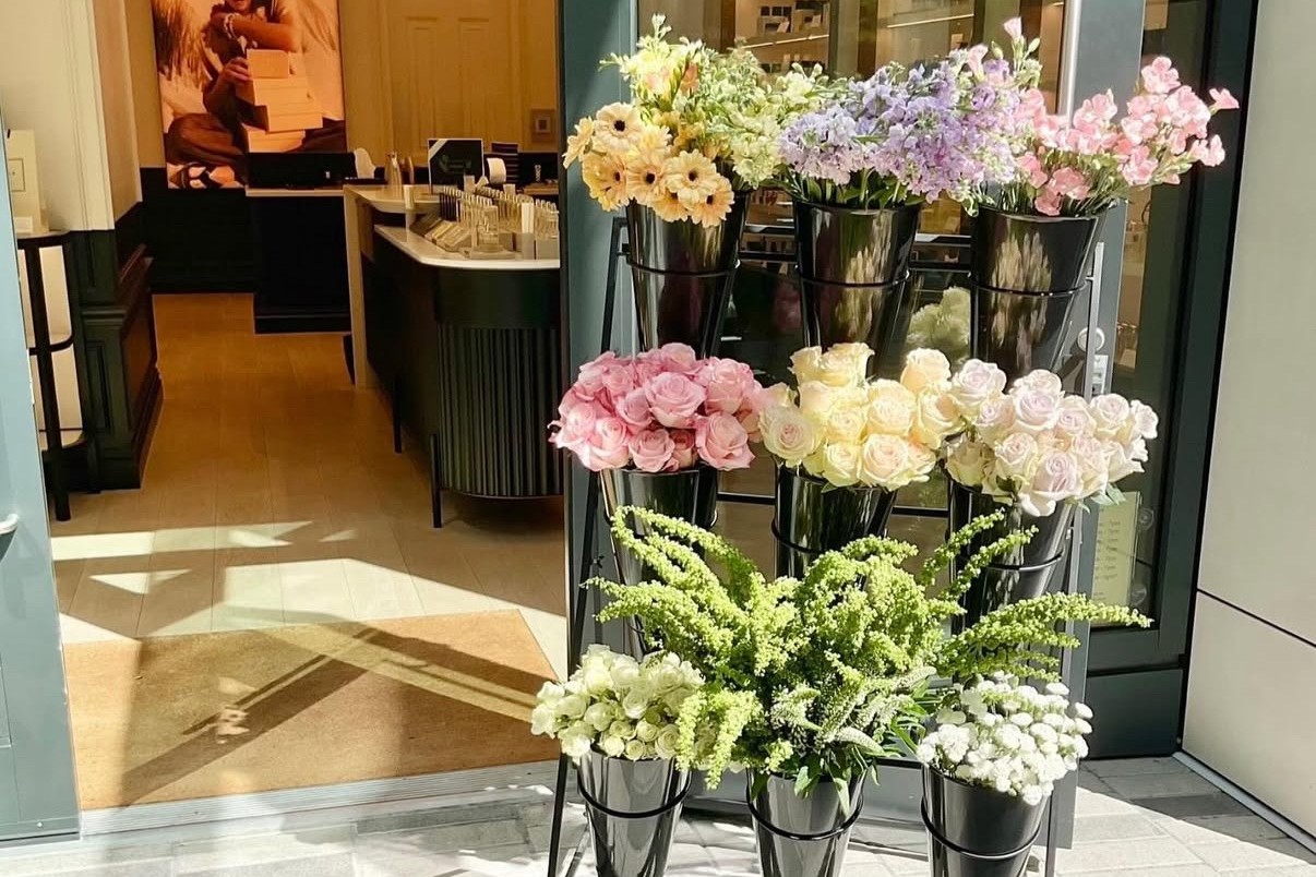In-store floral installation — seasonal or Valentine's Day activation
